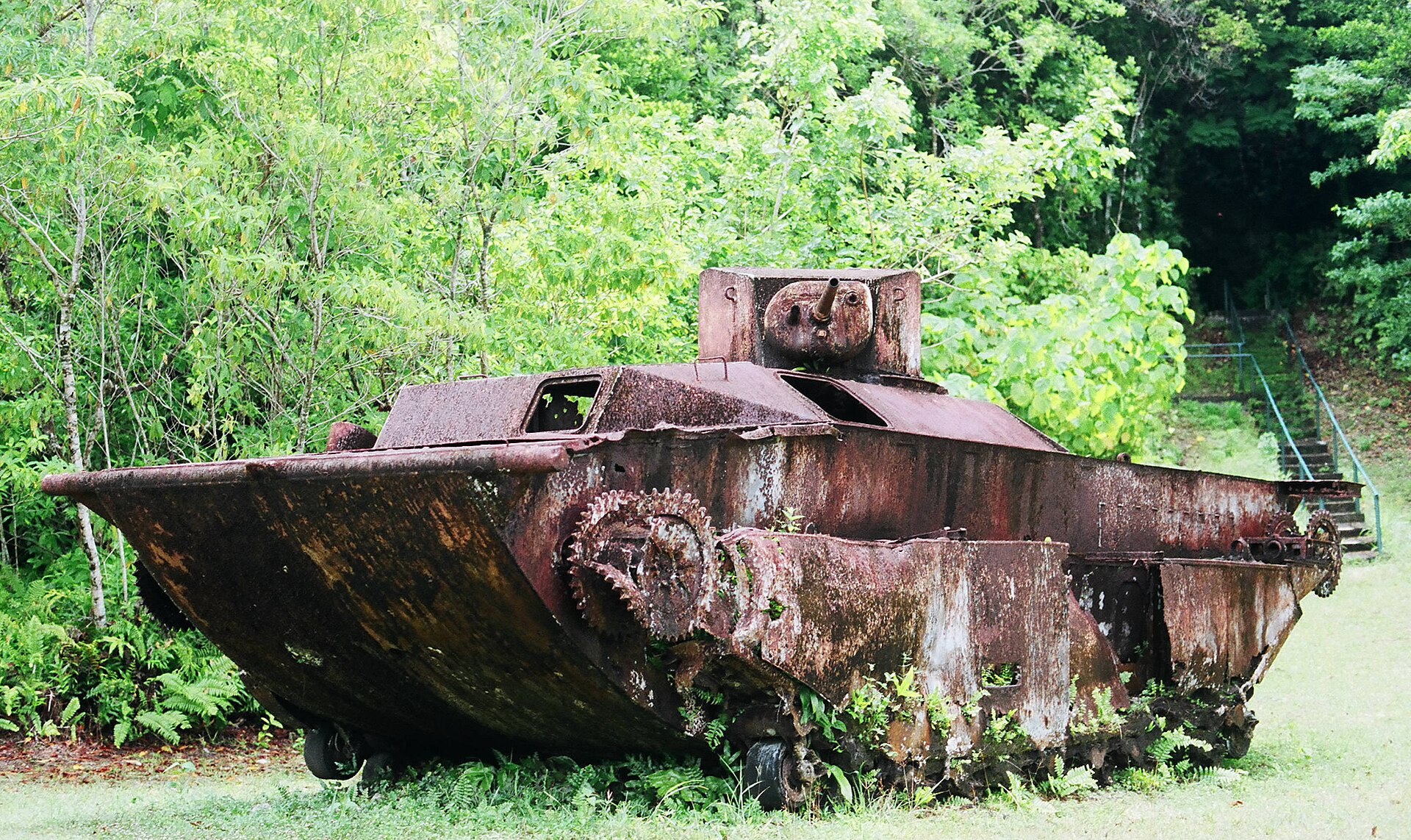National Historic landmark Island of Peleliu US LVT landing assault vehicle from the battle in 1944
